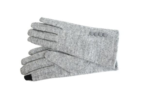 Dame vanter m/4 knapper lysgrå strl 8,5* m. Touch Screen Finger Høst 