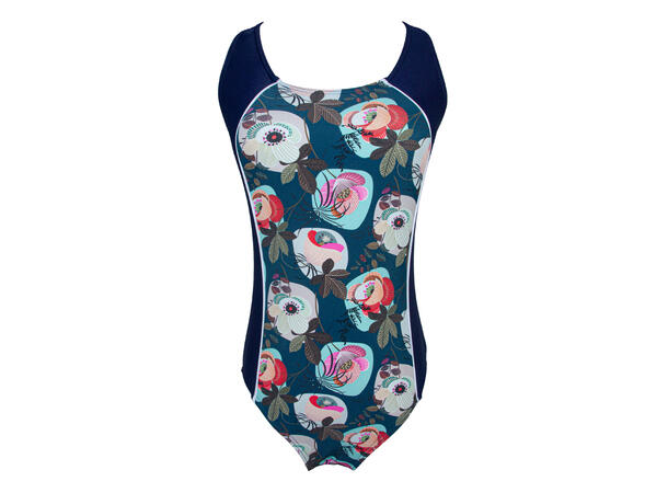 Badedrakt m/blomst og paisley strl 6 år 