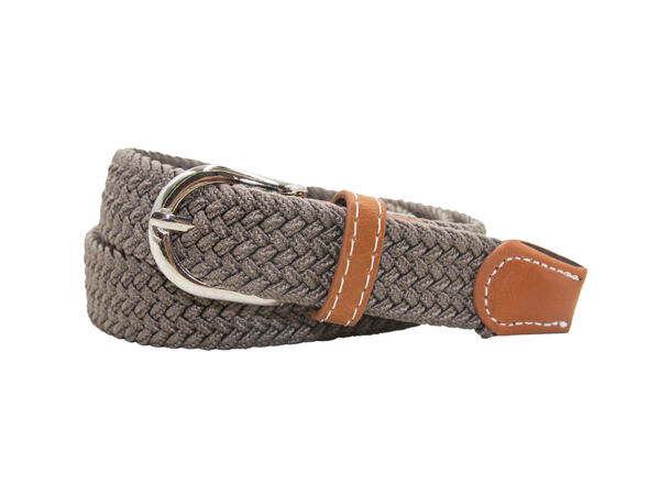 Belte 2,5cm strikk khaki* m/brun skinn 