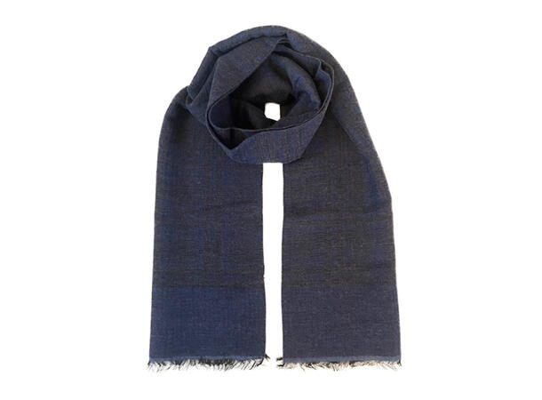 Skjerf exclusive ull rutet 40x180 blå 