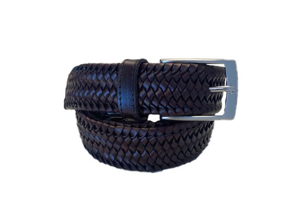 Belte Jeans flettet 3,5cm brun 