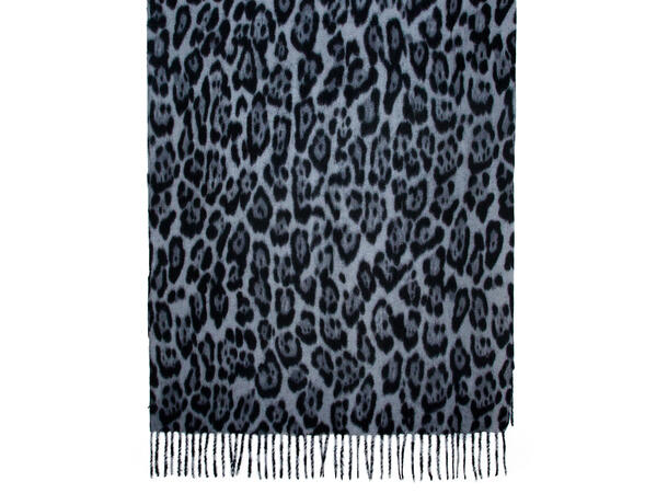Dame skjerf animal print 70x180 grå* Høst25 