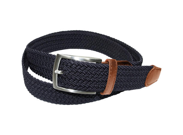 Jeans strikkbelte m/tøff spenne Navy strl 90 