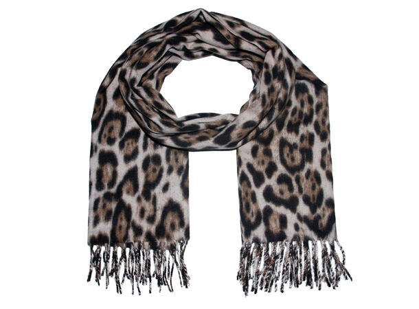 Dame skjerf animal print 70x180 beige Høst25 