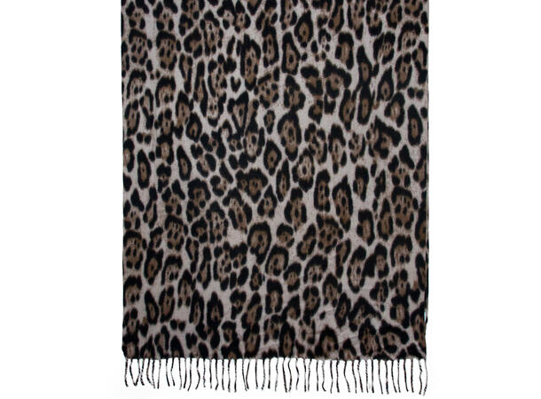Dame skjerf animal print 70x180 beige Høst25 