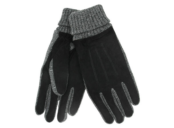 Hanske skinn, ruskinn  sort/grå str.10,5 Høst 