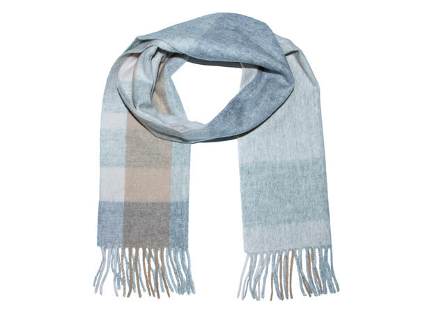 Dame skjerf m/delikate ruter 30x180 Beige Høst25 