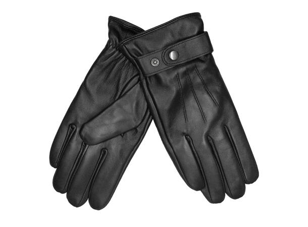 Hanske skinn Herre m/knapp sort Høst 