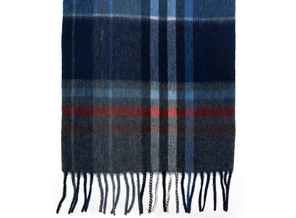 Skjerf herre ull 30x180 blå/orange Høst 