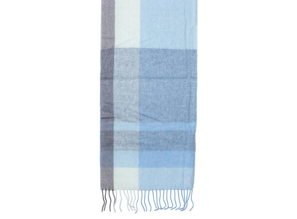 Dame skjerf m/delikate ruter 30x180 blå Høst 