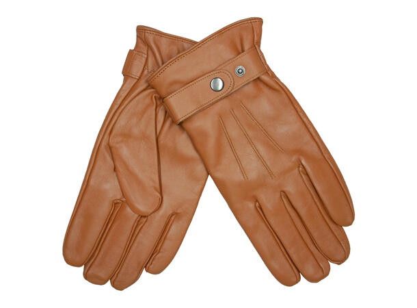 Hanske skinn herre m/knapp cognac Høst 