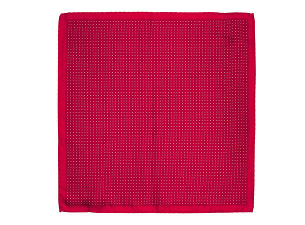 Lommetørkle digital printed m/kant mønstret rød 