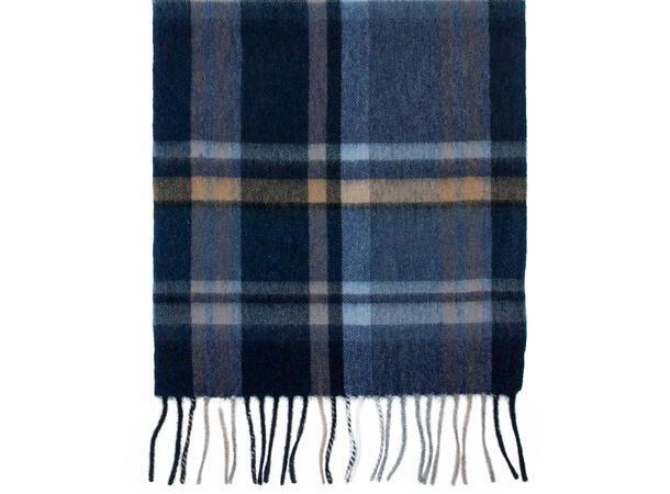 Skjerf herre ull 30x180 blå/beige Høst 