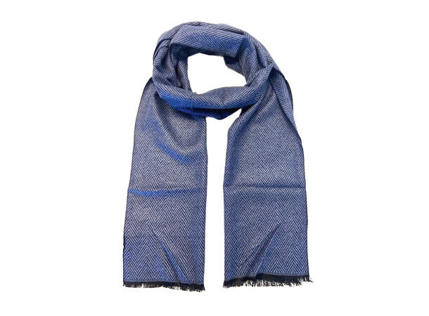 Skjerf herre herringbone 35x180 blå Høst 