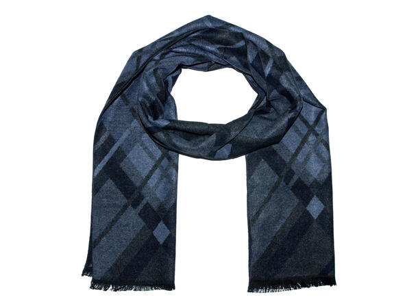 Skjerf herre storrutet 35x180 blå* Høst 