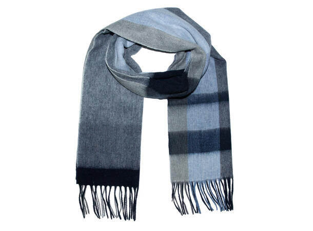 Dame skjerf m/delikate ruter 30x180 navy Høst25 