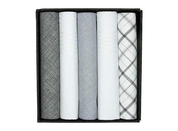 Lommetørkle grå ass. 5-pack 