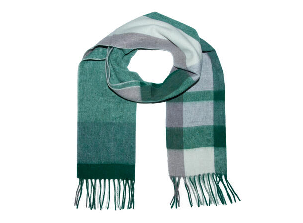 Dame skjerf m/delikate ruter 30x180 Grønn Høst 