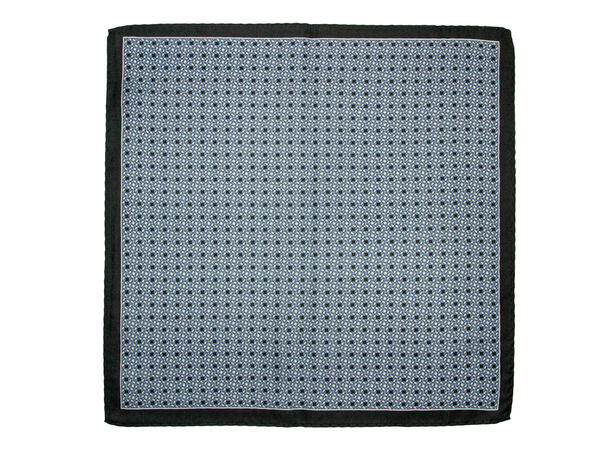 Lommetørkle digital printed m/kant mønstret grå/sort 