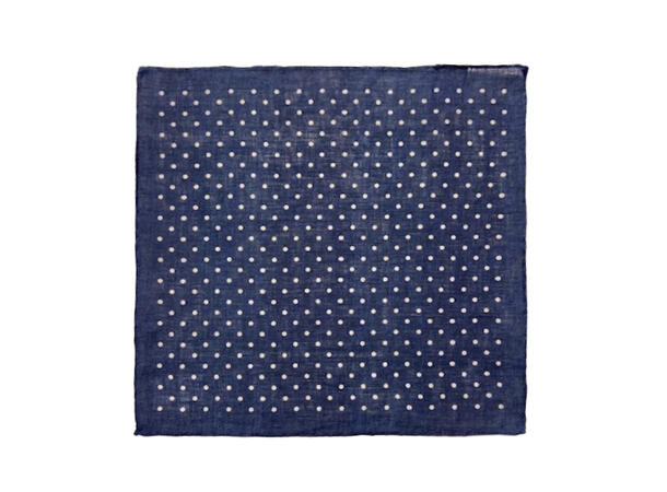 Lommetørkle linen prikket blå "made in Italy" 