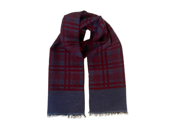 Skjerf exclusive ull rutet 40x180 vinrød 