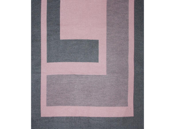Dame skjerf m/kant mønster 70x180 grå 