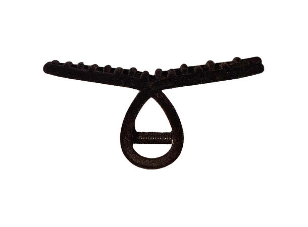 Hårklype 4,5x11cm velur sort* 