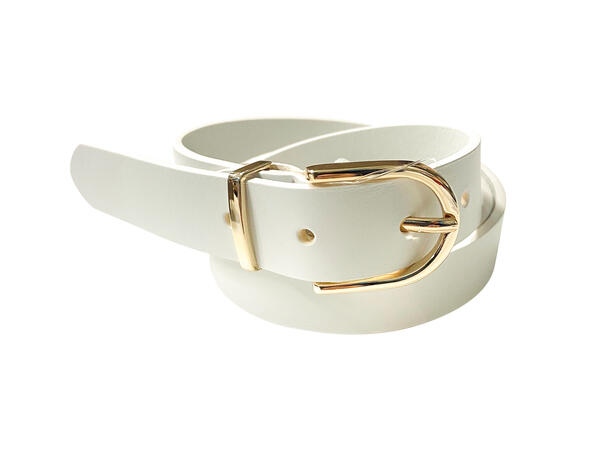 Belte 2,5cm jeans m/gull spenne og loop hvit Assortert pakke 