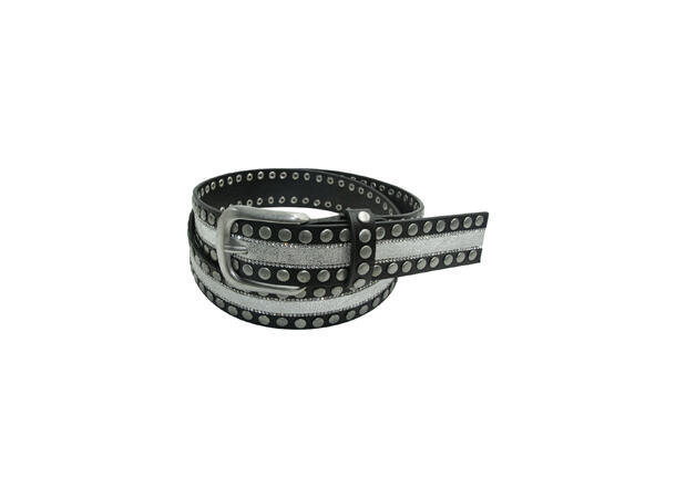 Belte 3,5cm m/strass sort 