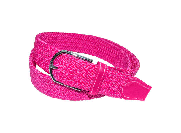 Belte 3,5cm strikk sterk rosa m/tone in tone skinn 