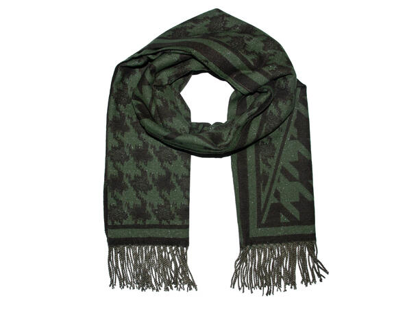 Dame skjerf m/lurex & hundetann 70x180 grønn 