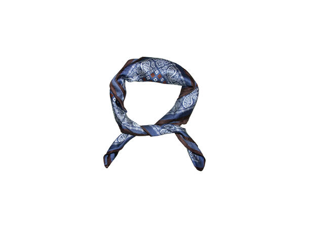 Skjerf paisley 70x70 blå 