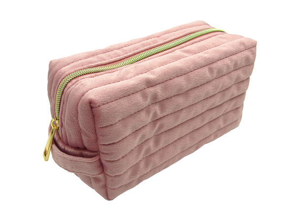Toalettmappe velvet rosa 