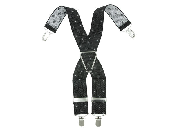 Herre seler m/mønster 3,5cm sort 