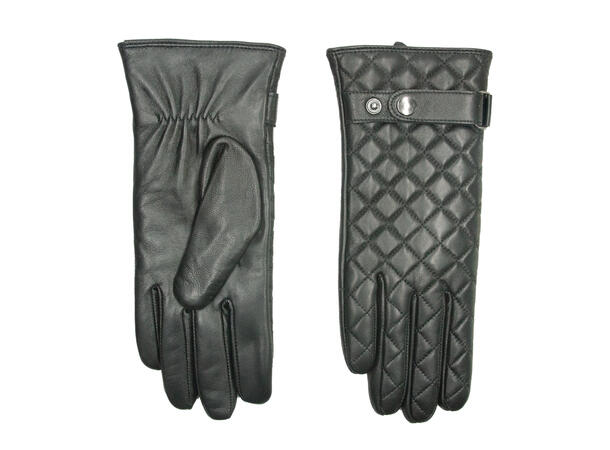 Skinnhanske dame m/ rutemønster Sort Høst 