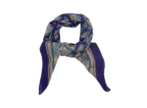 Skjerf paisley ull 60x60 navy* 