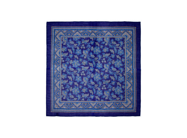 Skjerf paisley ull 60x60 navy* 