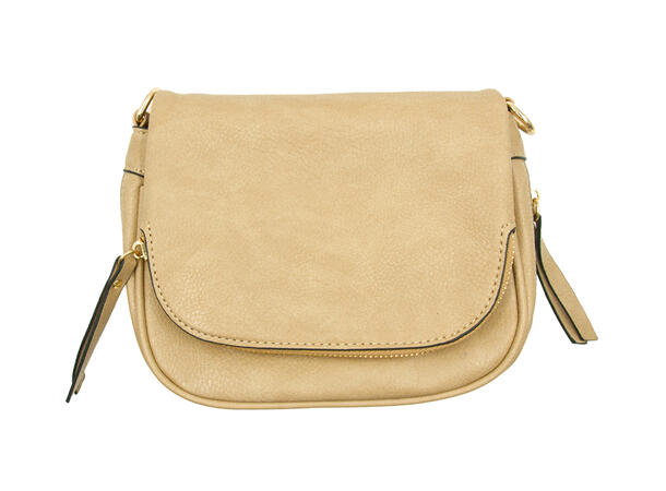 Veske stor oval mobil taupe 