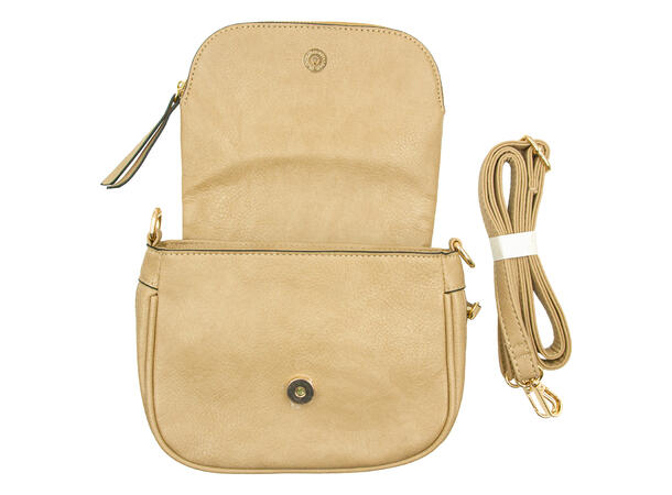 Veske stor oval mobil taupe 