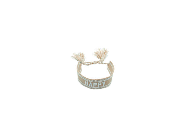 Armbånd "HAPPY" beige 