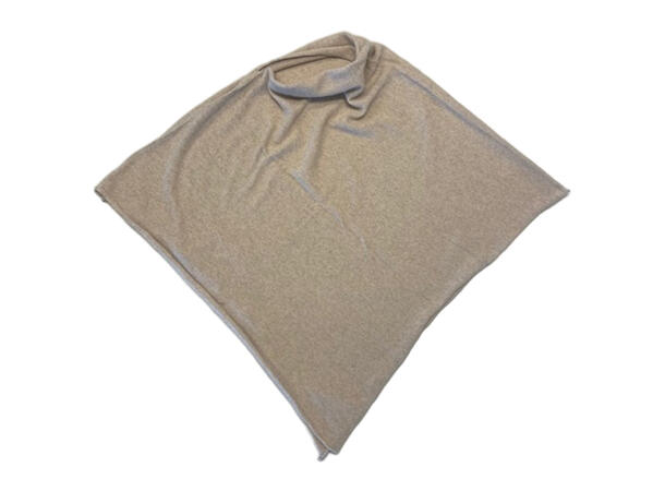 Dame Poncho ensfarget 60x60 lys natur 