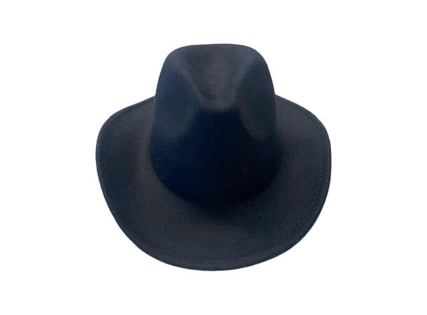 Cowboyhatt i filt one size Sort 