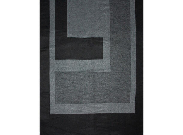 Dame skjerf m/kant mønster 70x180 sort 