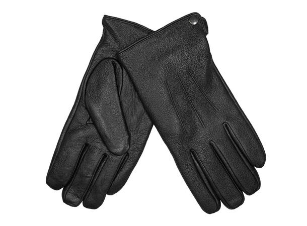 Hanske skinn herre m/knapp og mykt for strl 10,5 sort Høst 