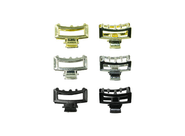 Hårklype liten 2,5cm enkel 3farger x 2-pack 