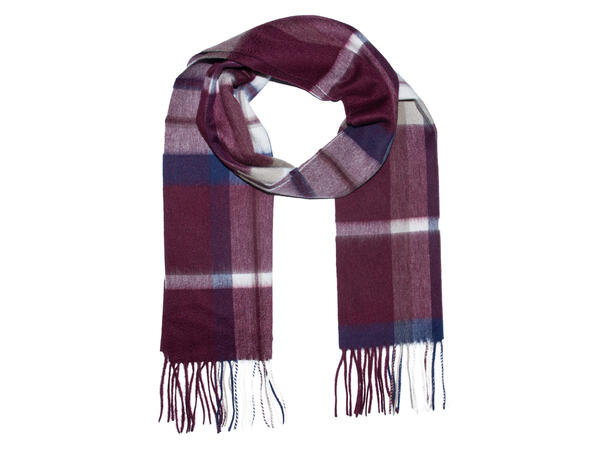 Skjerf herre ull 30x180 vinrød Høst 