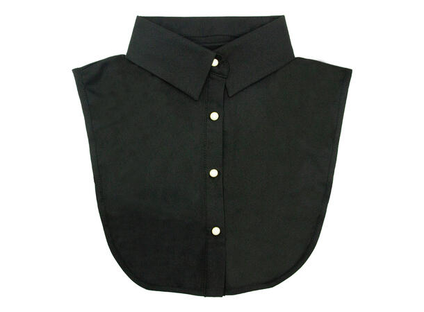 Skjortekrage m/perle knapper sort 