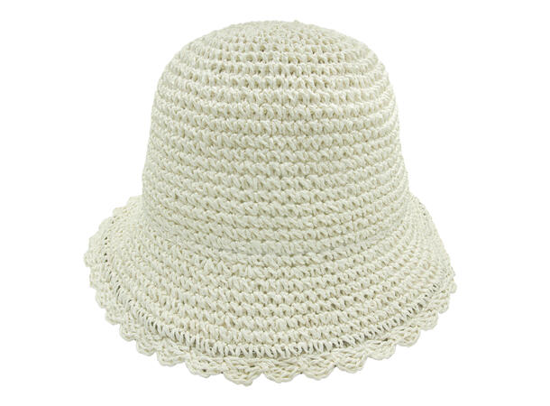 Bøttehatt "Summer"  strikket hvit SS26 