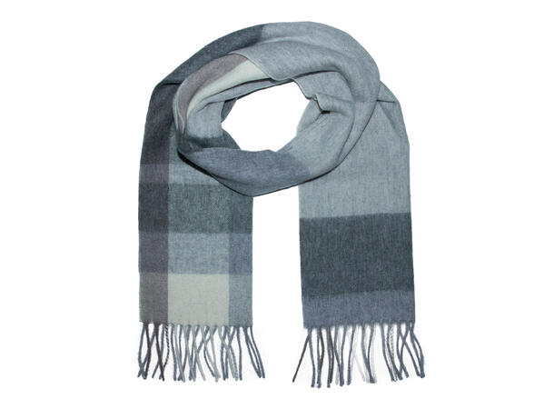 Dame skjerf m/delikate ruter 30x180 grå Høst25 