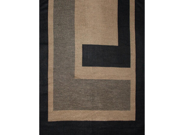 Dame skjerf m/kant mønster 70x180 beige 